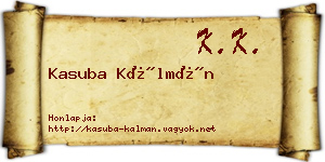 Kasuba Kálmán névjegykártya