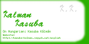 kalman kasuba business card